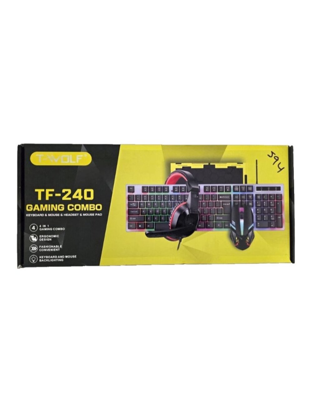 T-Wolf TF-240 4-in-1 Gaming Combo Backlit Keyboard Mouse Headset Mouse Pad
